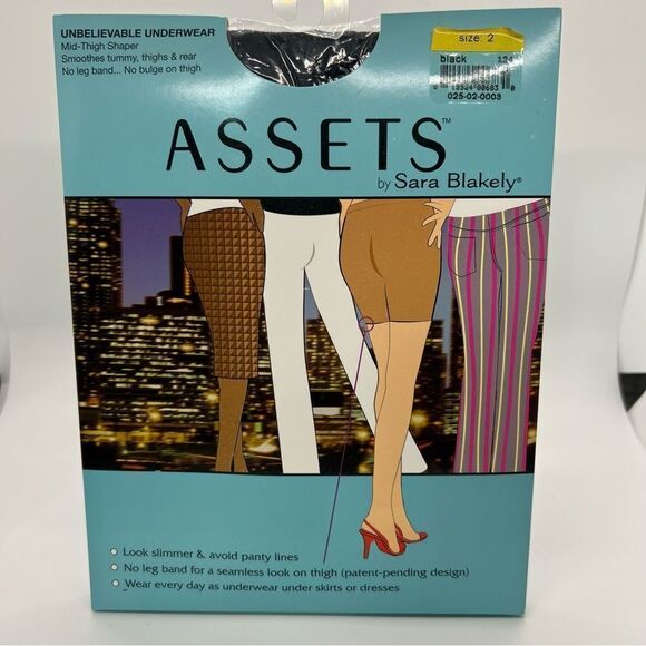 Nwt Assets by sara Blakely black Mid-Thigh Shaper - Picture 1 of 5